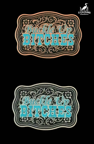 Buckle Up Buckle Western Design Tri-Layer Acrylic Hat Patch