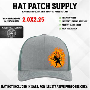 Flame Demon Halloween Hat Patch - Hat Patch Supply by Hat Foundry