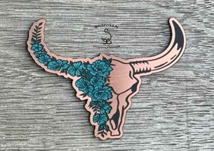Floral Bull Skull Contour - 5 colors - Partner Collection