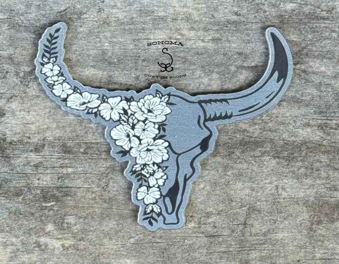 Floral Bull Skull Contour - 5 colors - Partner Collection