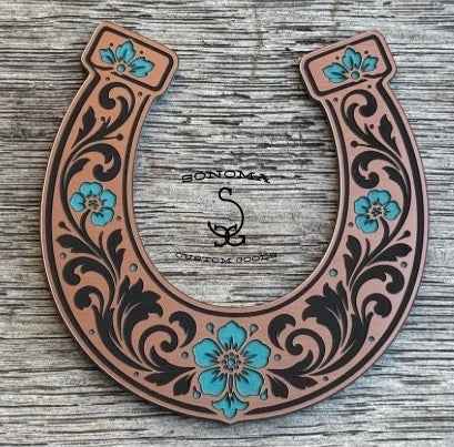 Floral Horseshoe - 2 engrave combos- Partner Collection