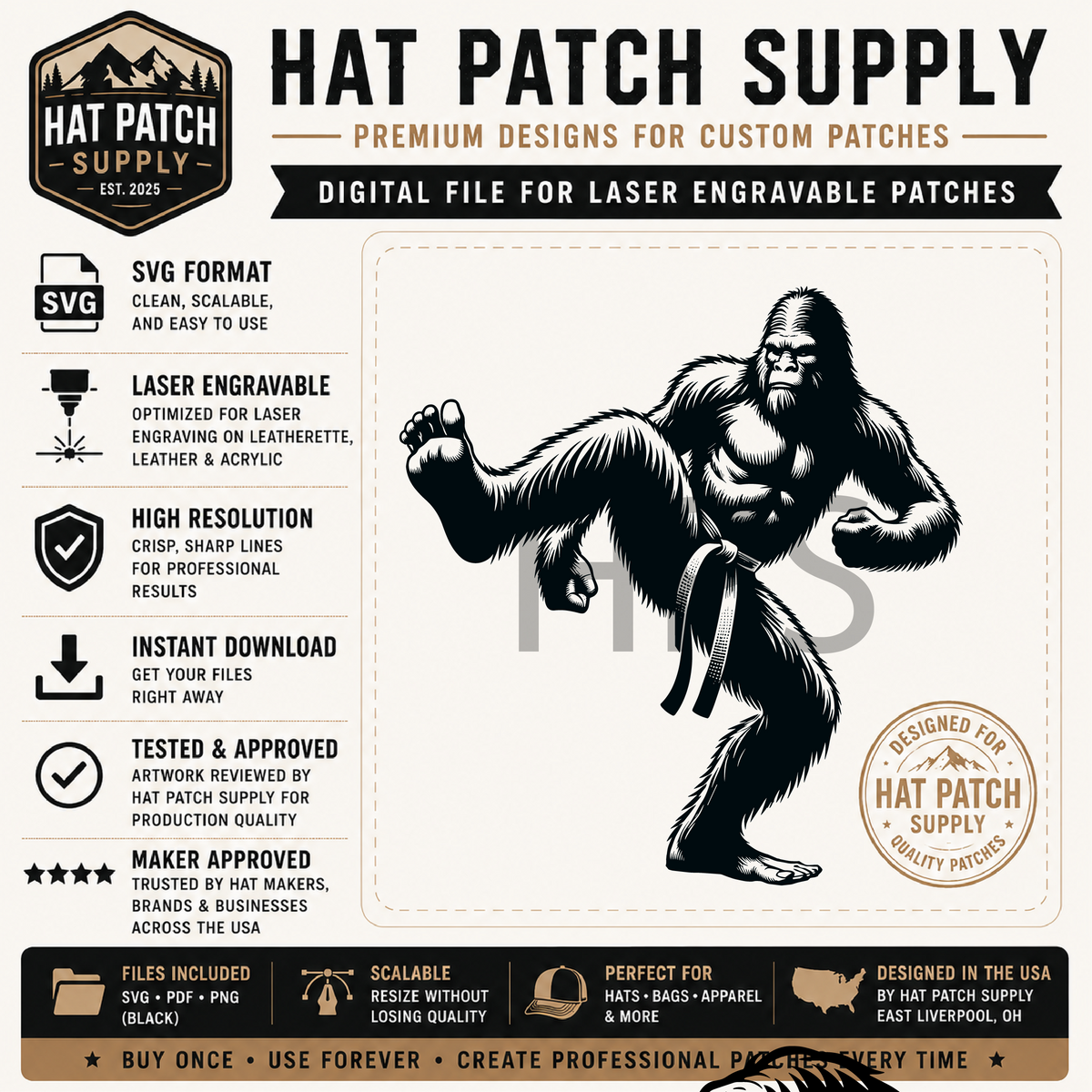 Fifth best seller Bigfoot hat patch SVG design from bundle set 4