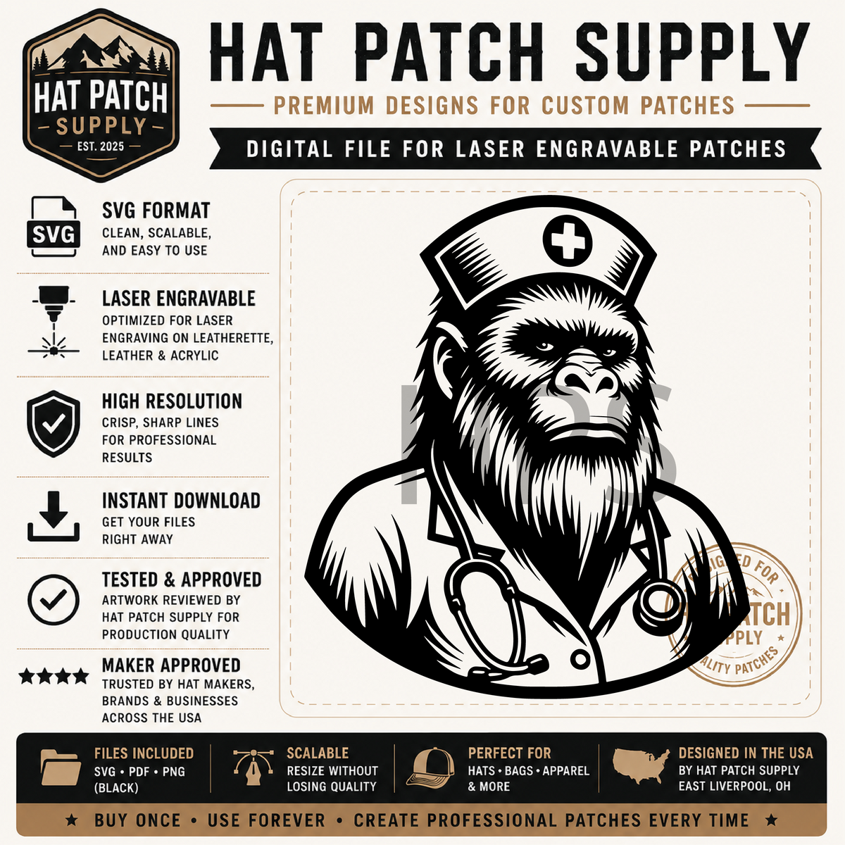Twelfth Bigfoot hat patch SVG design in bundle set 3