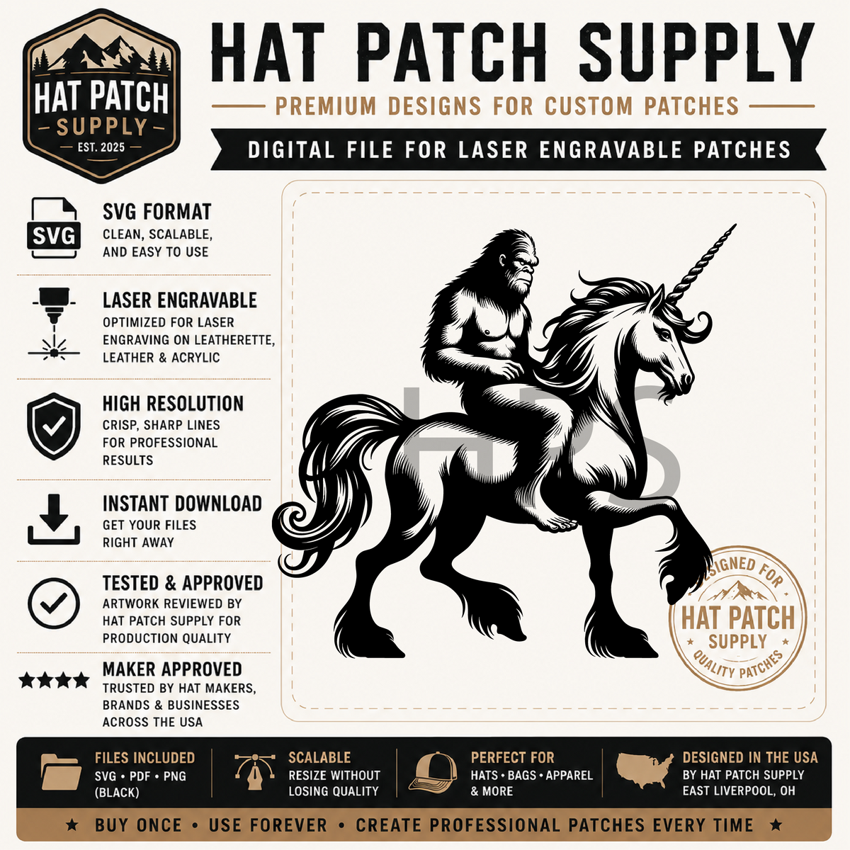 Eleventh Bigfoot hat patch SVG design in the best sellers collection