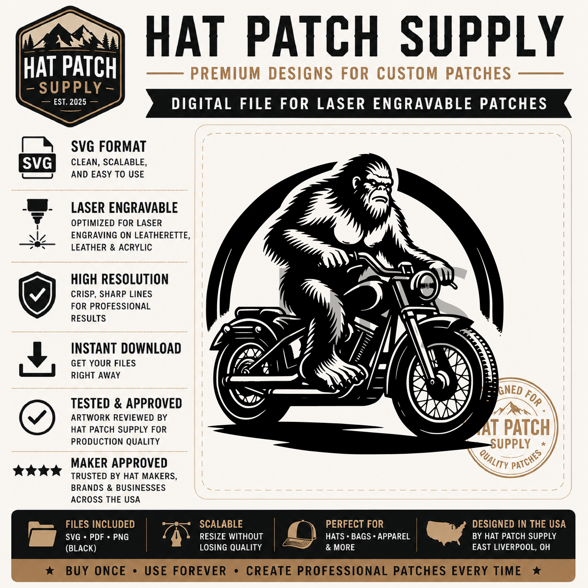 Seventh Bigfoot sasquatch hat patch SVG design from the bundle