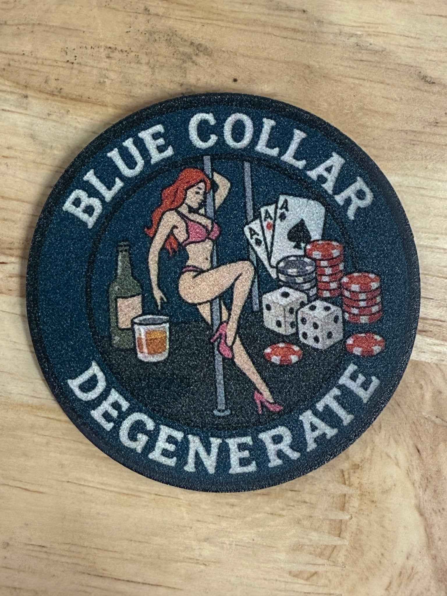 Blue Collar Degenerate UV Printed Patch