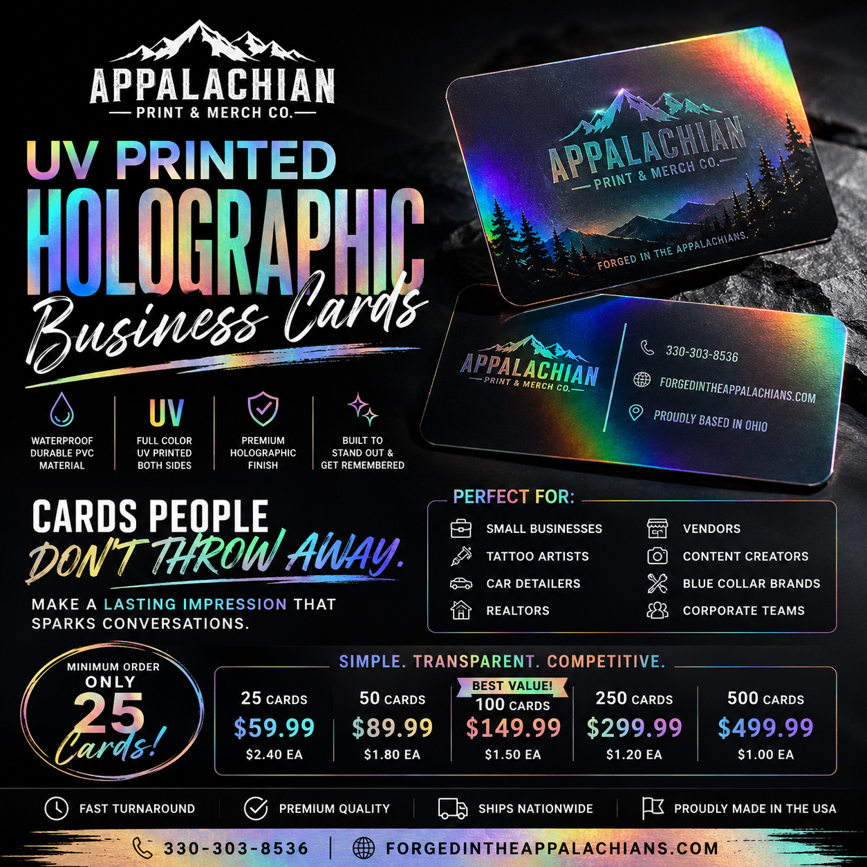 business card holographic Custom UV Printed Cards ST-24 standing out is more Three Magic Gathering Mystery Variant:Mountain Haze