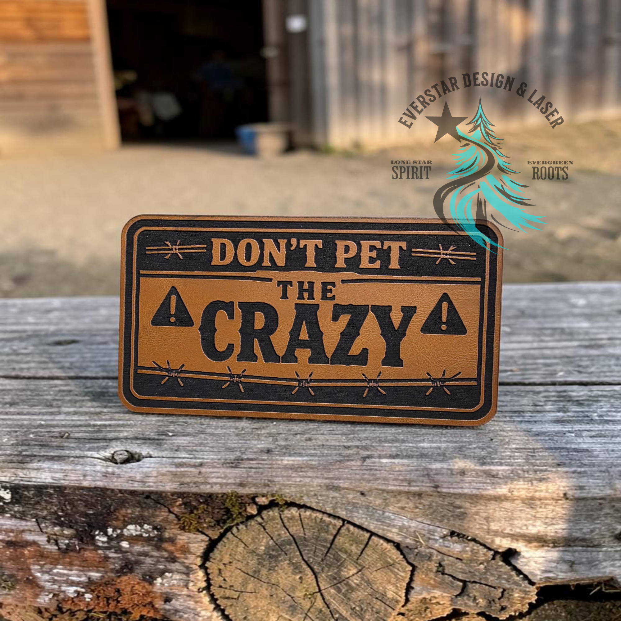 Don't Pet the Crazy Leather Patch