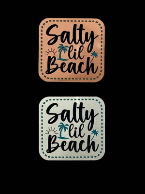 Salty Lil Beach Acrylic Laser Engraved Hat Patch