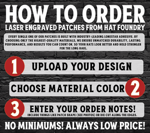 Wholesale Laser Engraved Leatherette Patches - Hat Patch Supply