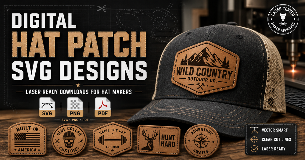 Hat Patch SVG Designs Are Here: Laser-Ready Digital Files for Hat Makers