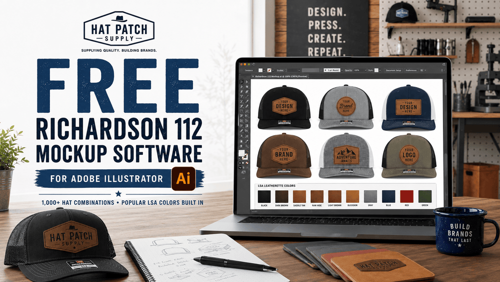 Free Richardson 112 Hat Mockup Software for Adobe Illustrator - Hat Patch Supply