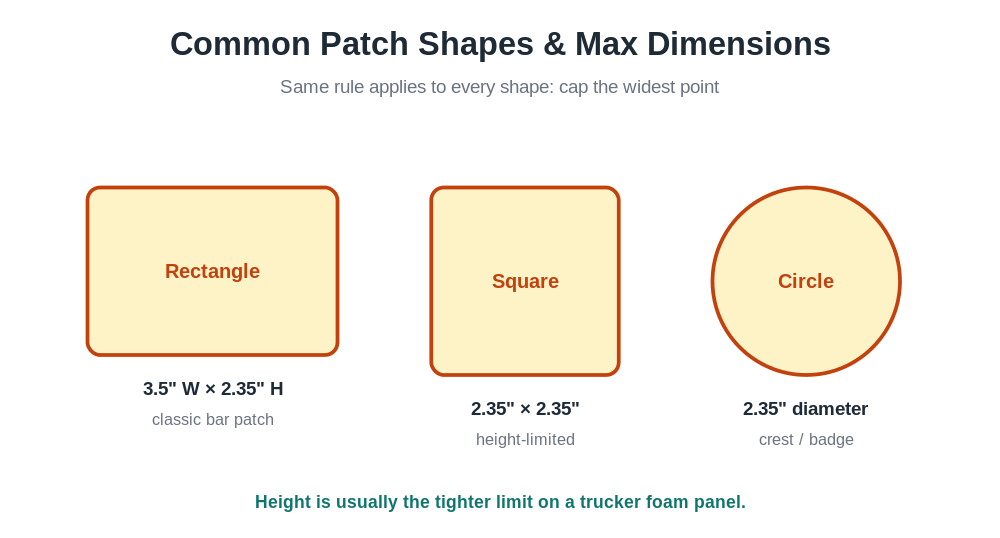 Hat Patch Size Guide: Recommended Patch Sizing for Trucker Hats - Hat Patch Supply