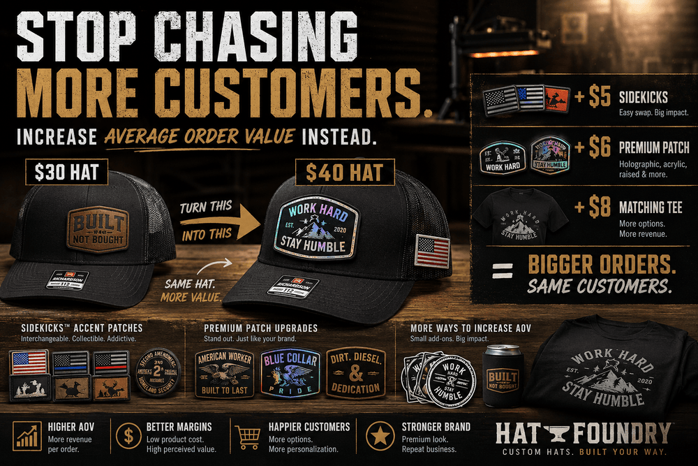 Stop Chasing More Customers. Start Making Every Order Worth More. - Hat Patch Supply