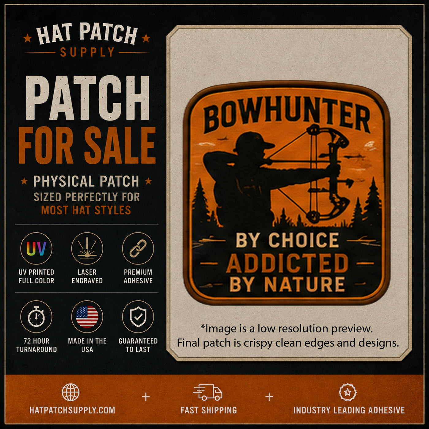 Bowhunter Addicted By Nature Hat Patch