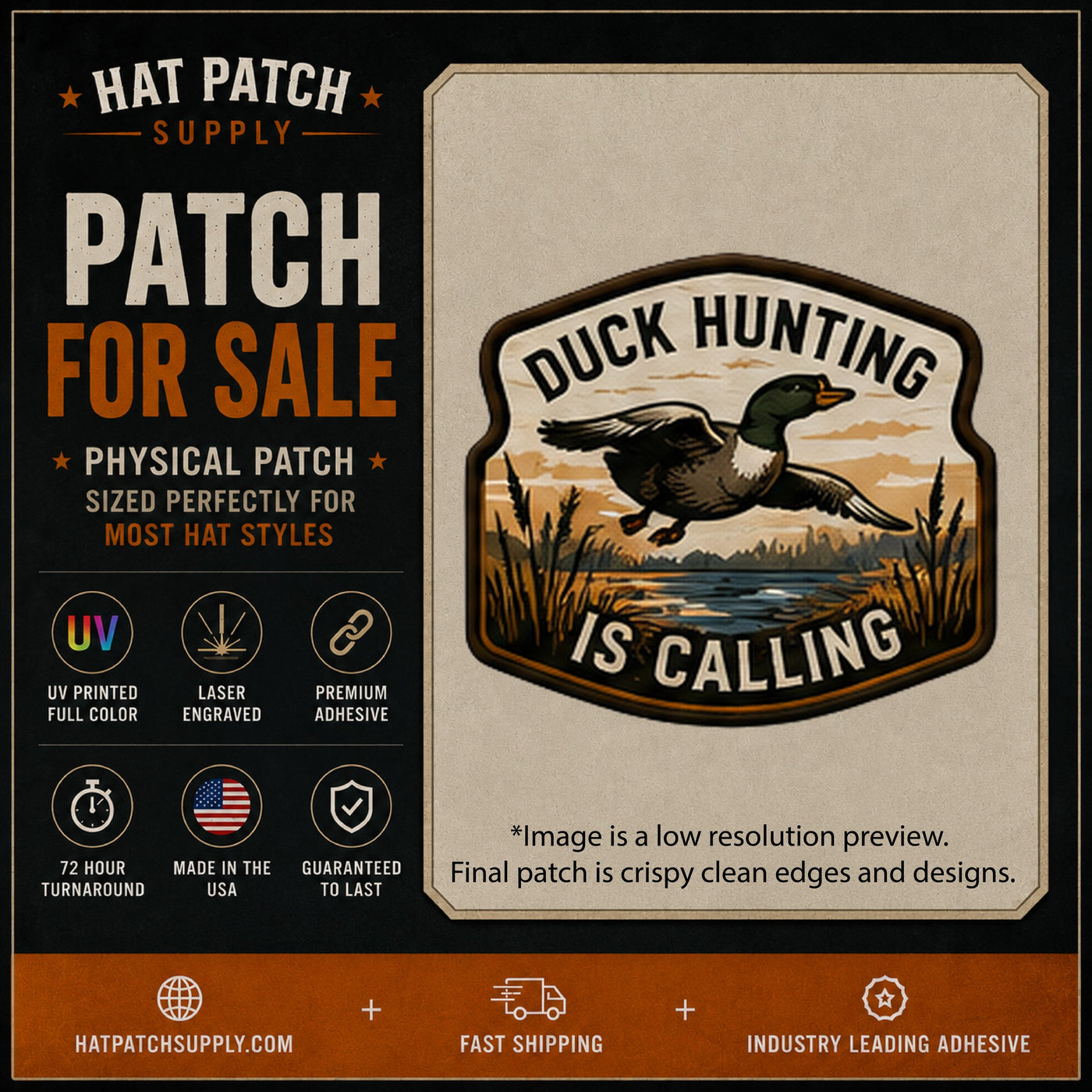 Duck Hunting Is Calling Waterfowl Hat Patch