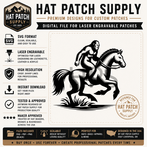 Bigfoot Hat Patch SVG Bundle – 17 Laser Ready Sasquatch Designs | Funny Bigfoot SVG Digital Download