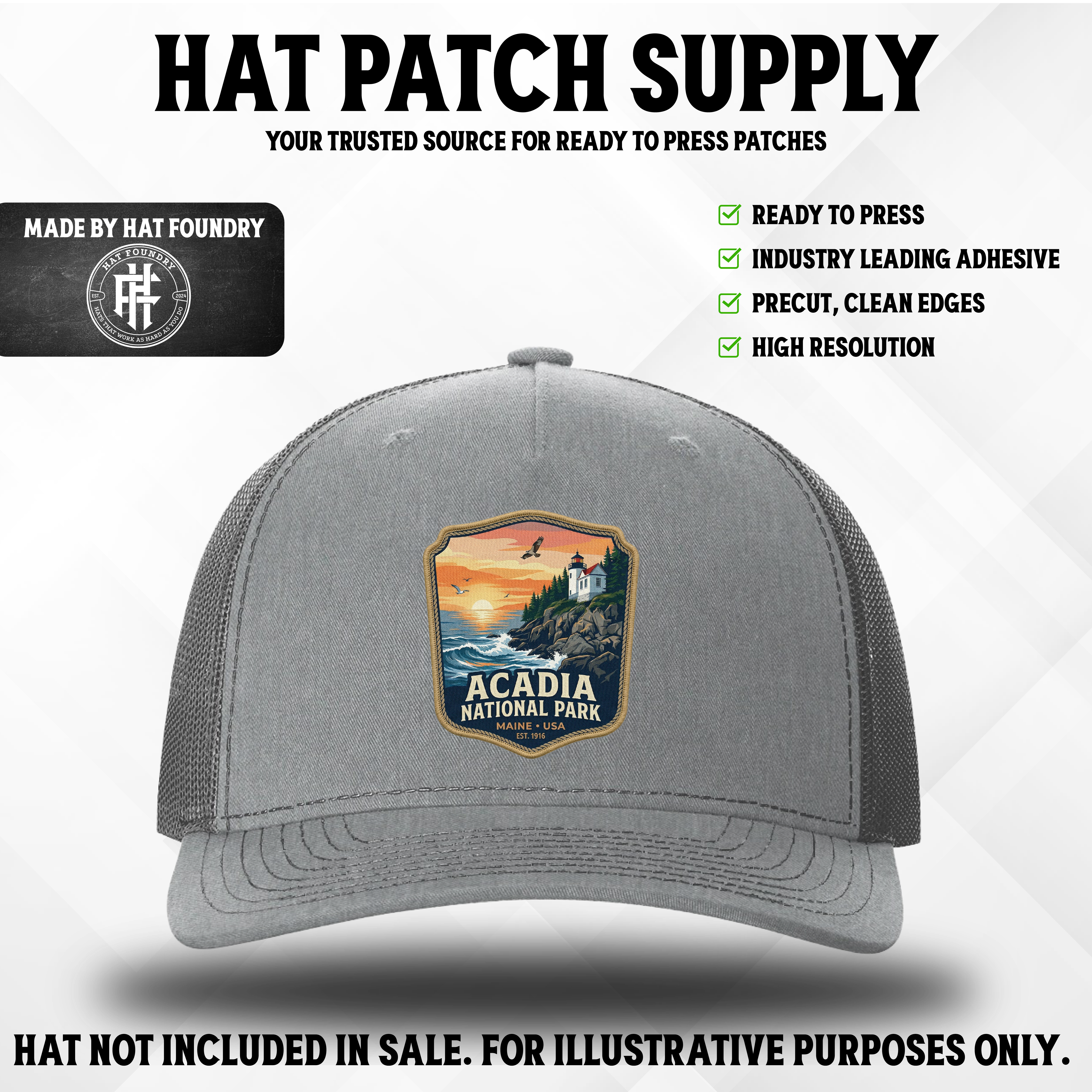 Hat Patch Supply National Parks Series – Top 10 USA Parks UV Printed Patches