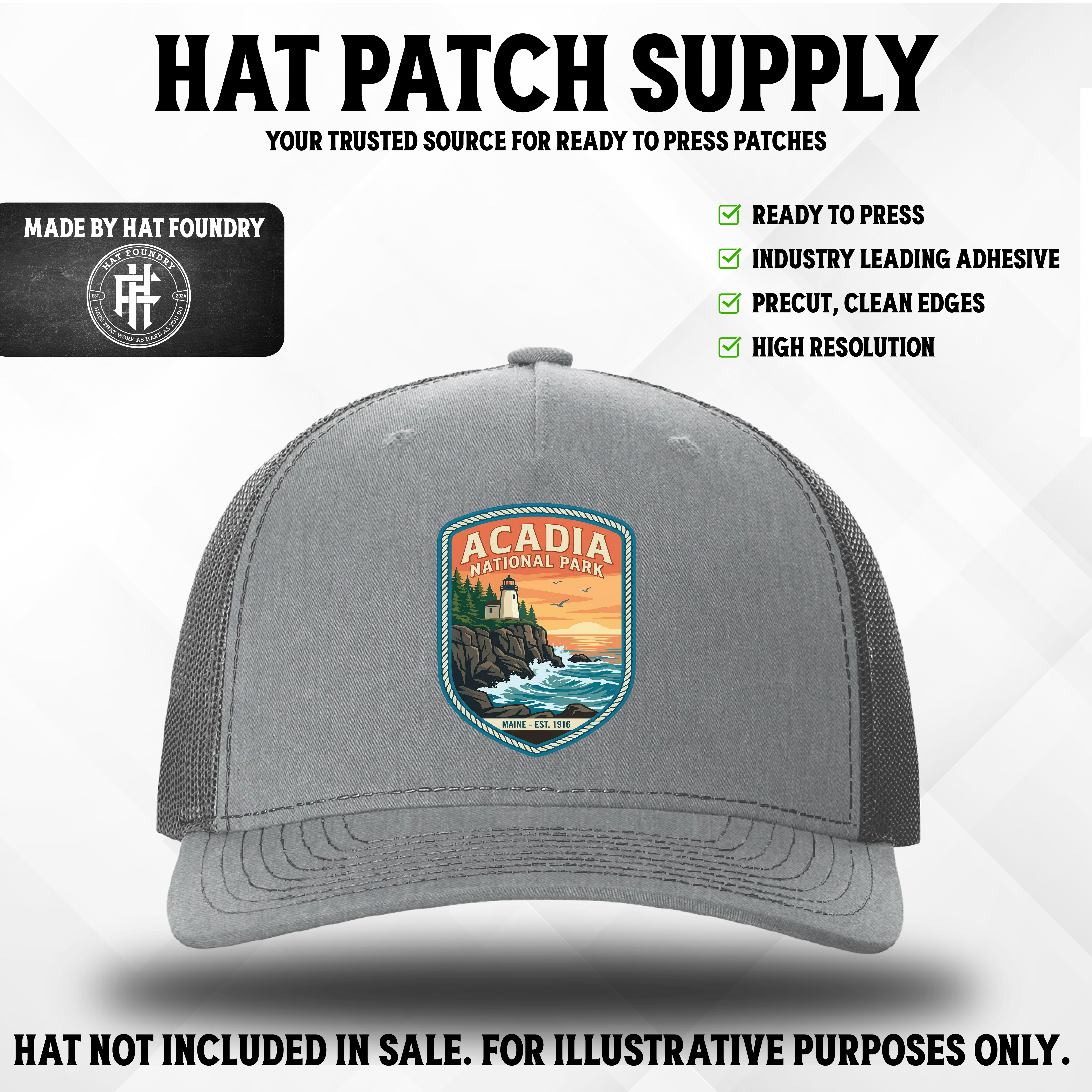 Hat Patch Supply National Parks Series – Top 10 USA Parks UV Printed Patches
