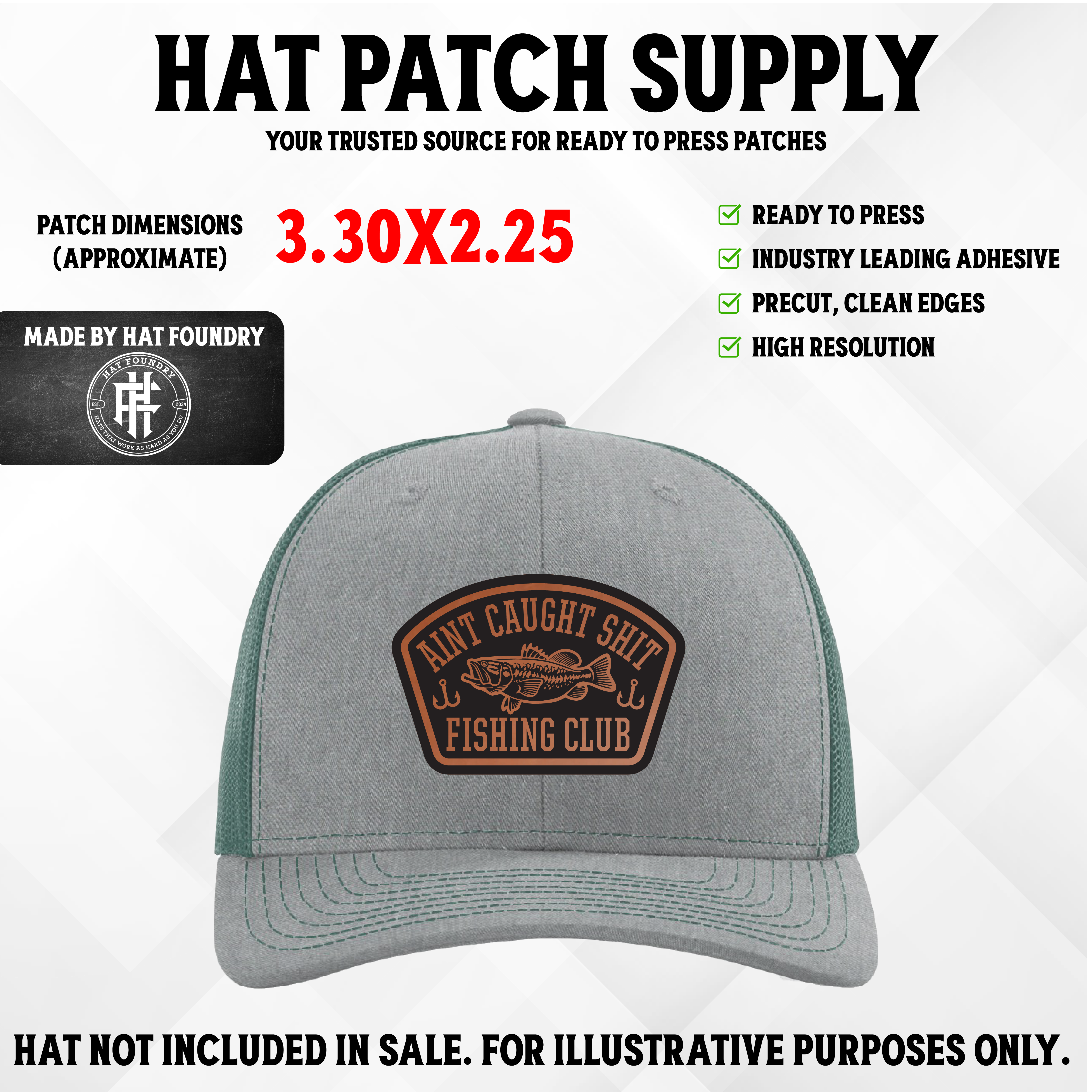 Ain't Caught Shit Fishing Club Laser Engraved Patch