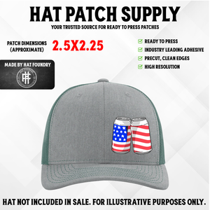 Freedom Brews – Stars & Stripes Beer UV Printed Patch - Hat Patch Supply by Hat Foundry