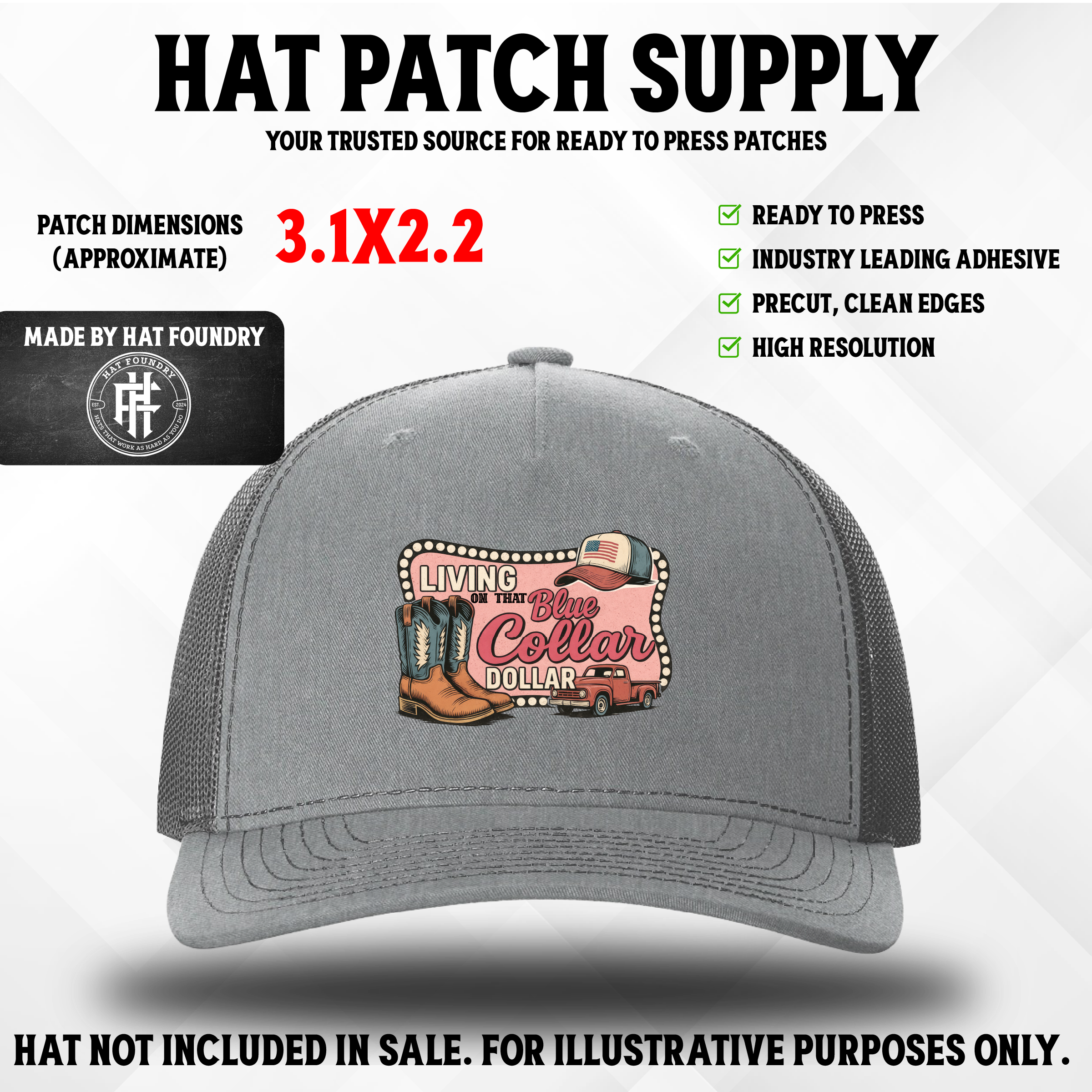 Living on that Blue Collar Dollar Hat Patch