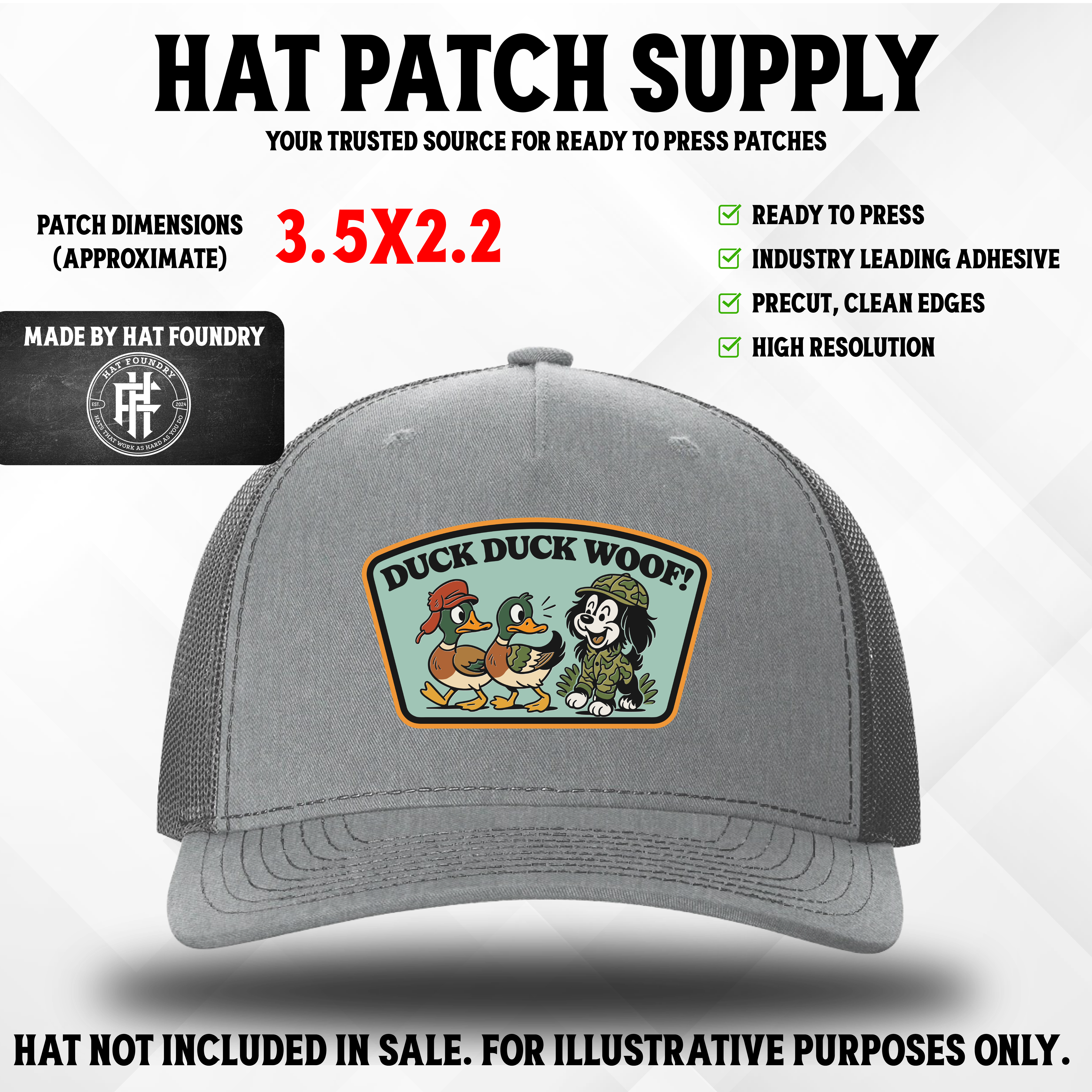 Duck Duck Woof UV Hat Patch