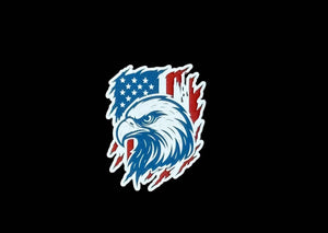 Bald Eagle on American Flag Acrylic Hat Patch - 2 Colors Available