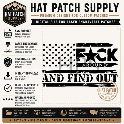 FAFO Fuck Around Find Out Flag Hat Patch SVG, PNG & PDF Digital Download