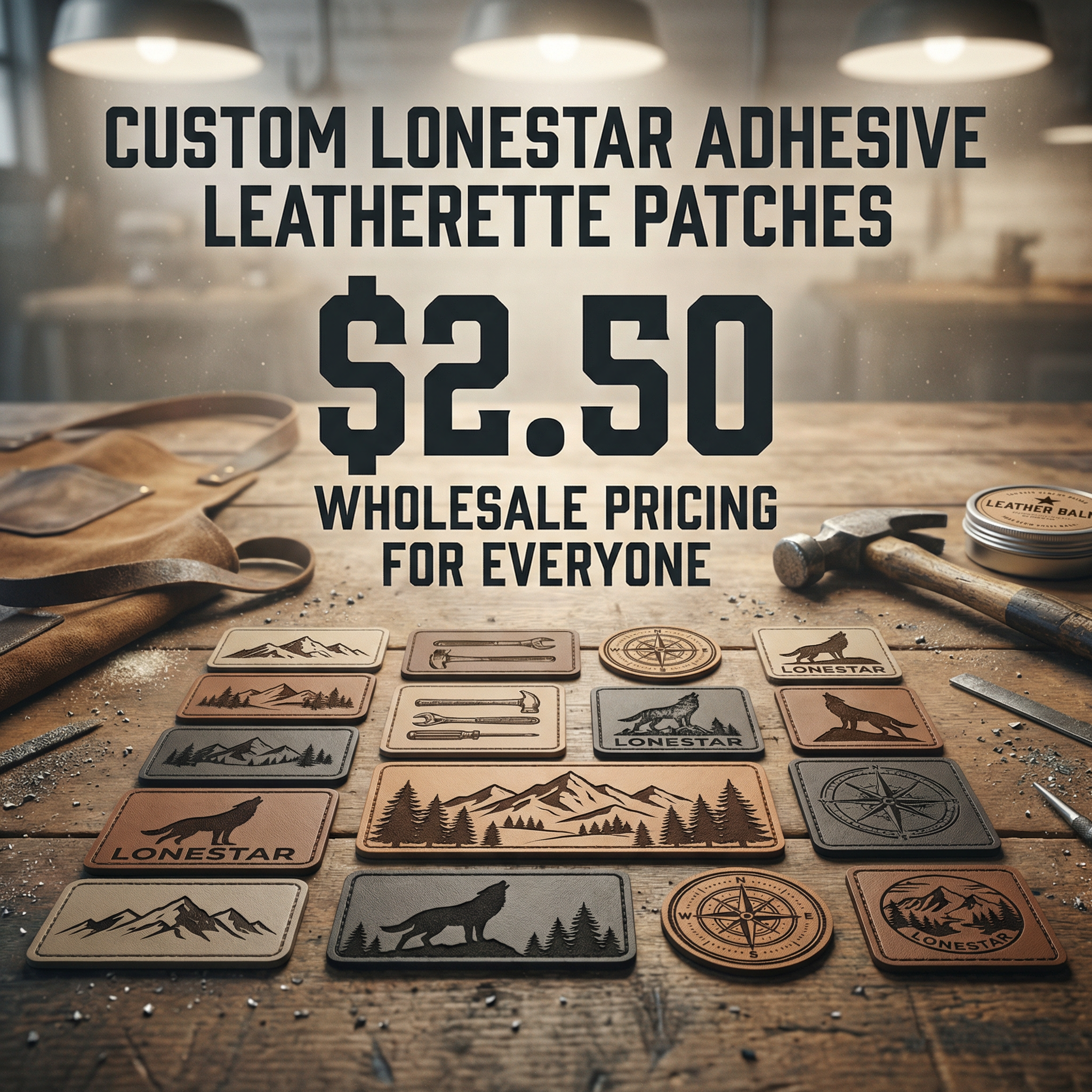 Wholesale Laser Engraved Leatherette Patches