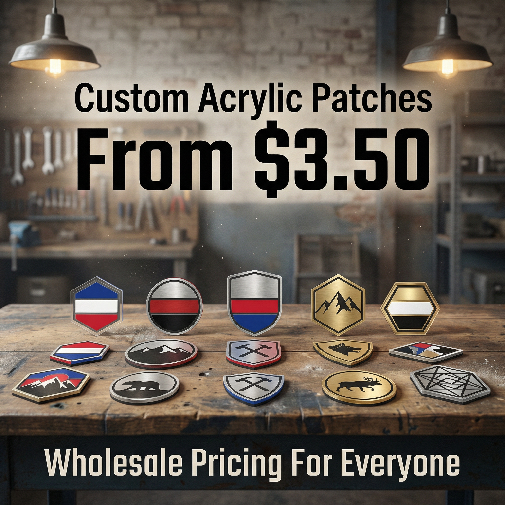 Wholesale Custom Tri-Layer Acrylic Patches