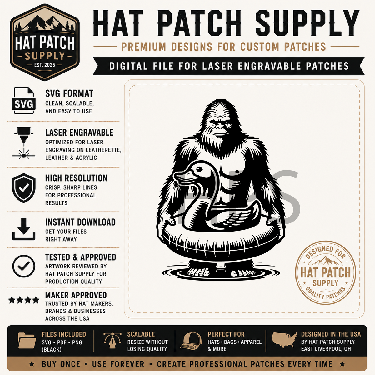 Cooking themed Bigfoot hat patch SVG design from bundle set 2