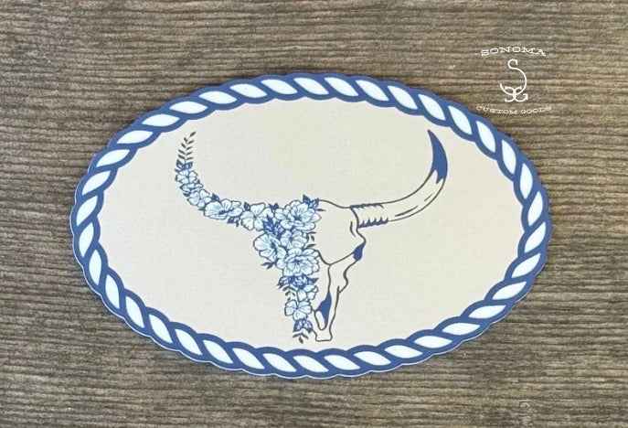 Floral Bull Skull Rope Border - 5 colors - Partner Collection