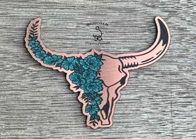 Floral Bull Skull Contour - 5 colors - Partner Collection