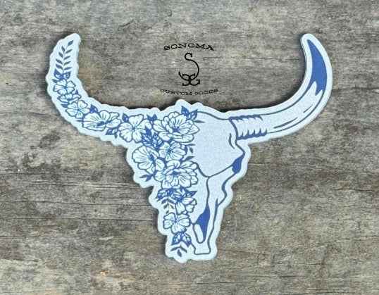 Floral Bull Skull Contour - 5 colors - Partner Collection