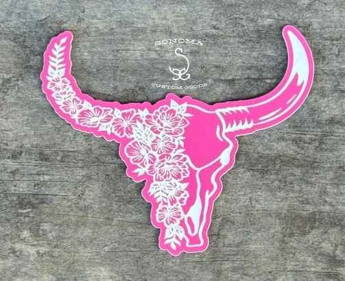 Floral Bull Skull Contour - 5 colors - Partner Collection
