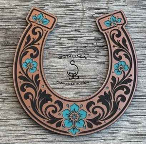Floral Horseshoe - 2 engrave combos- Partner Collection