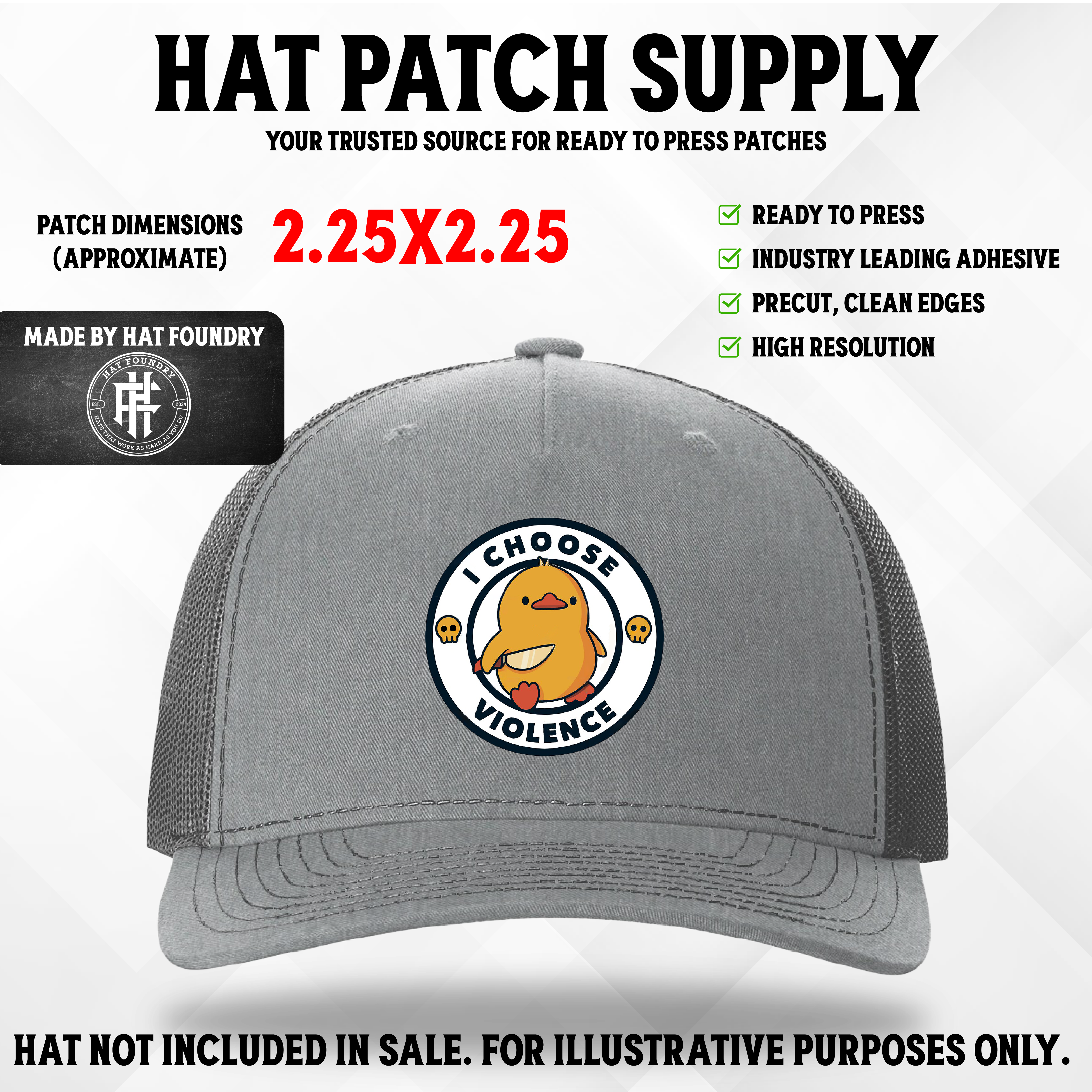 I Choose Violence UV Printed Hat Patch