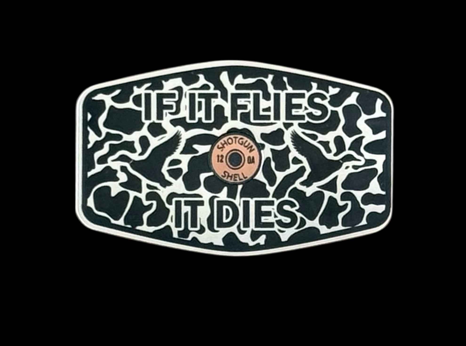 If It Flies Acrylic Hat Patch with Copper Acrylic Insert - 2 Pieces - 4 Colors Available