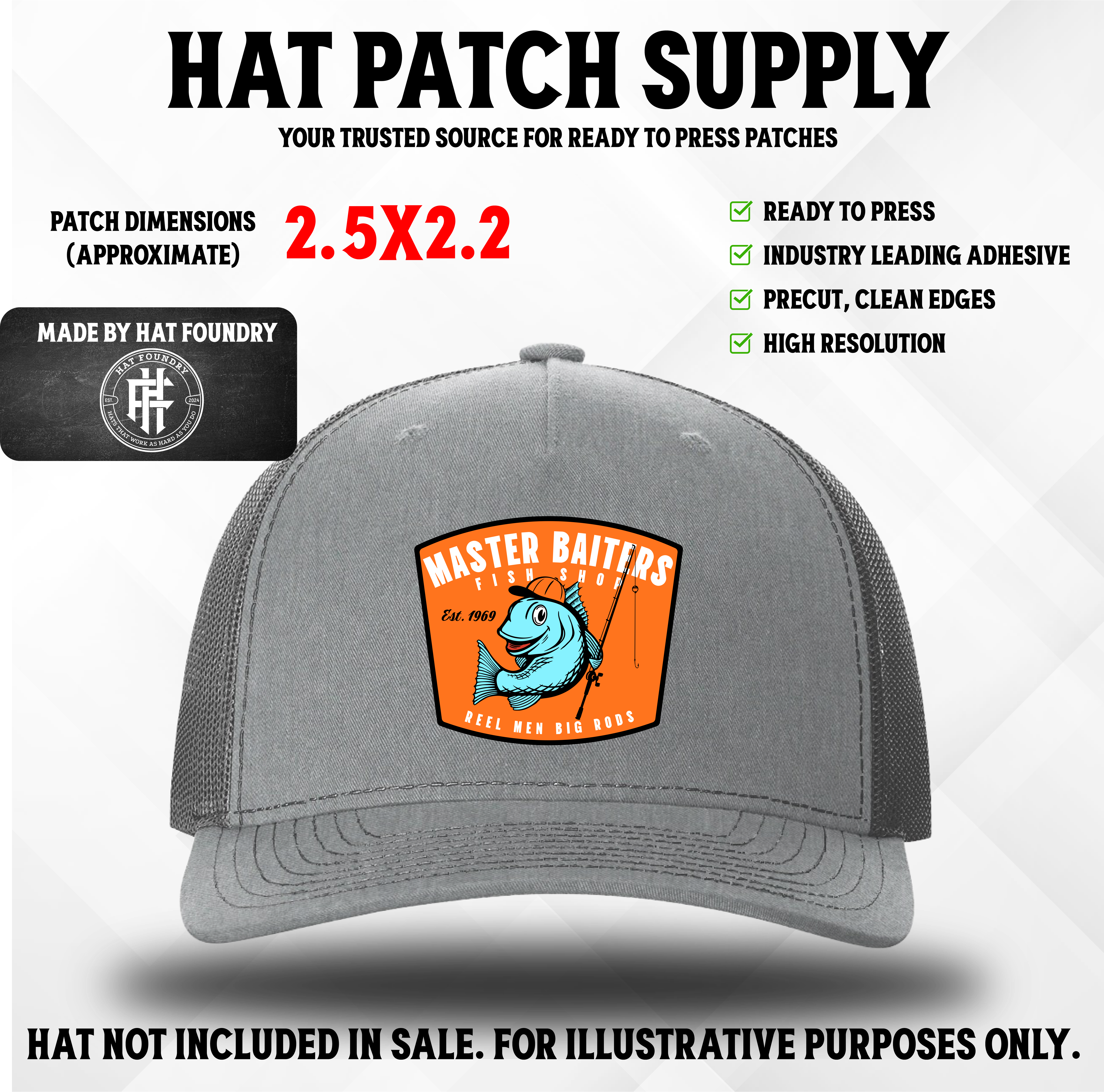 Master Baiters Fish Shop - UV Printed Hat Patch