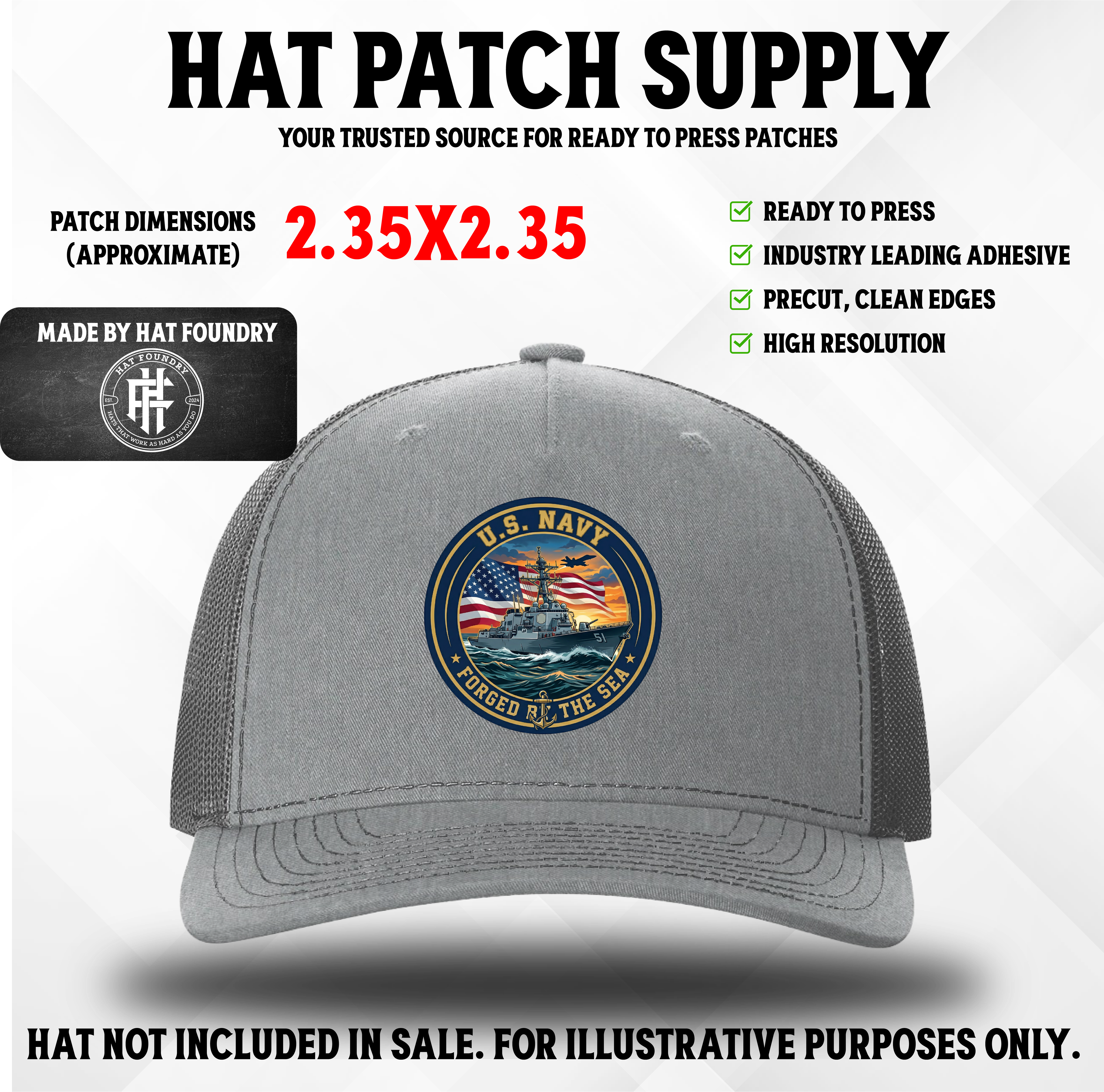 USA Navy UV Hat Patch
