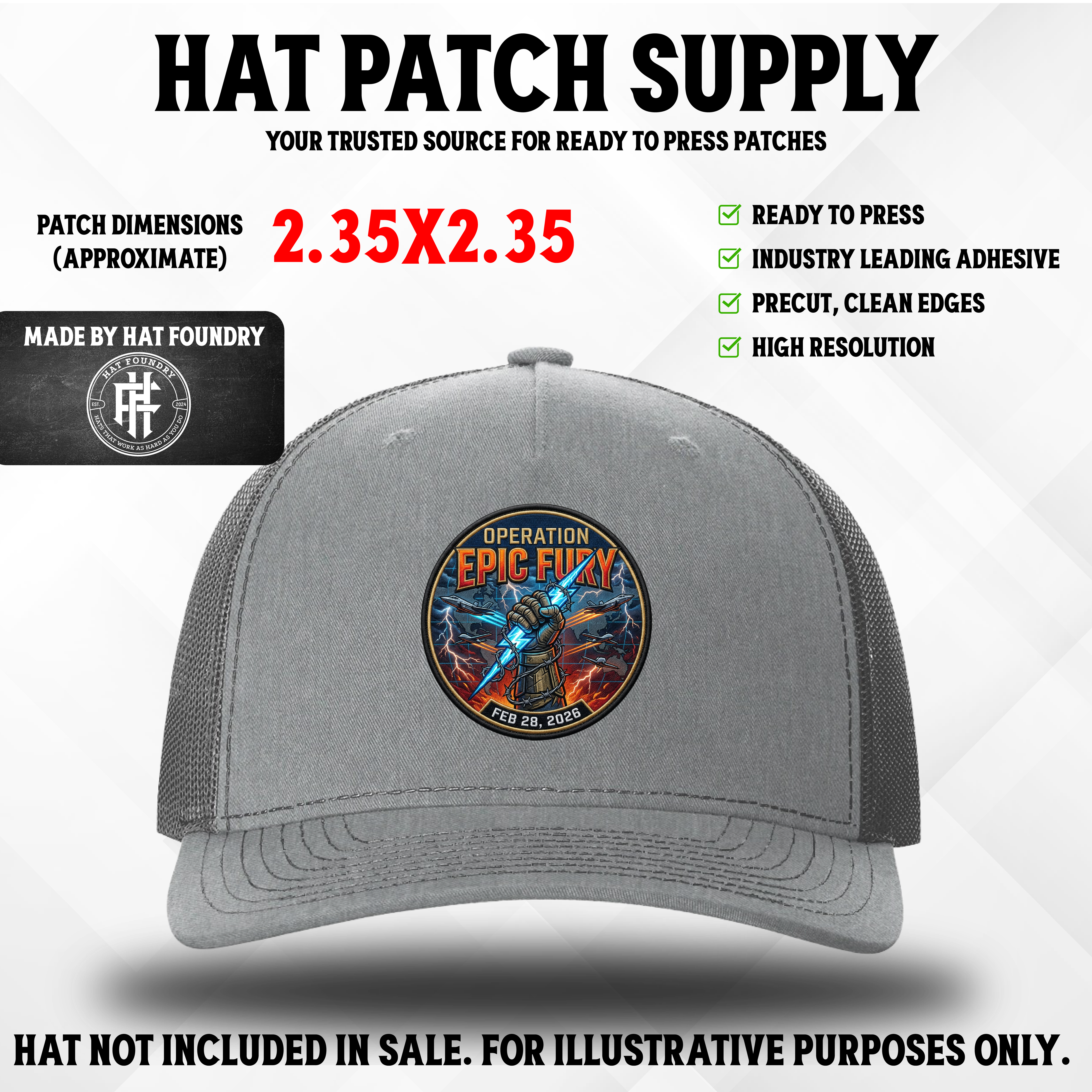 Operation Epic Fury Hat Patch - Raised Texture