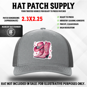 Pink Cowgirl Boots & Hat UV Patch - Hat Patch Supply by Hat Foundry