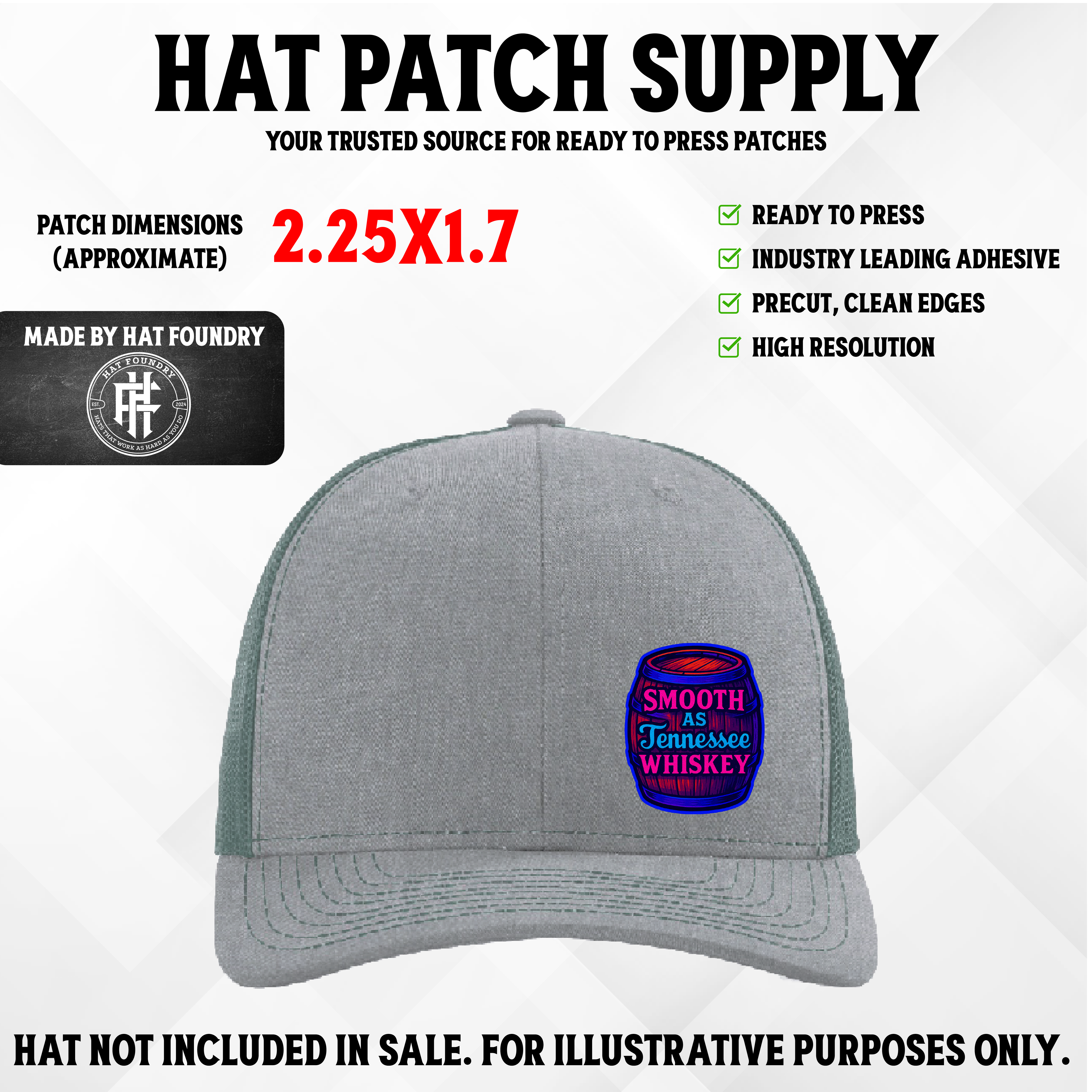 Smooth as Tennessee Whiskey – UV Printed Patch