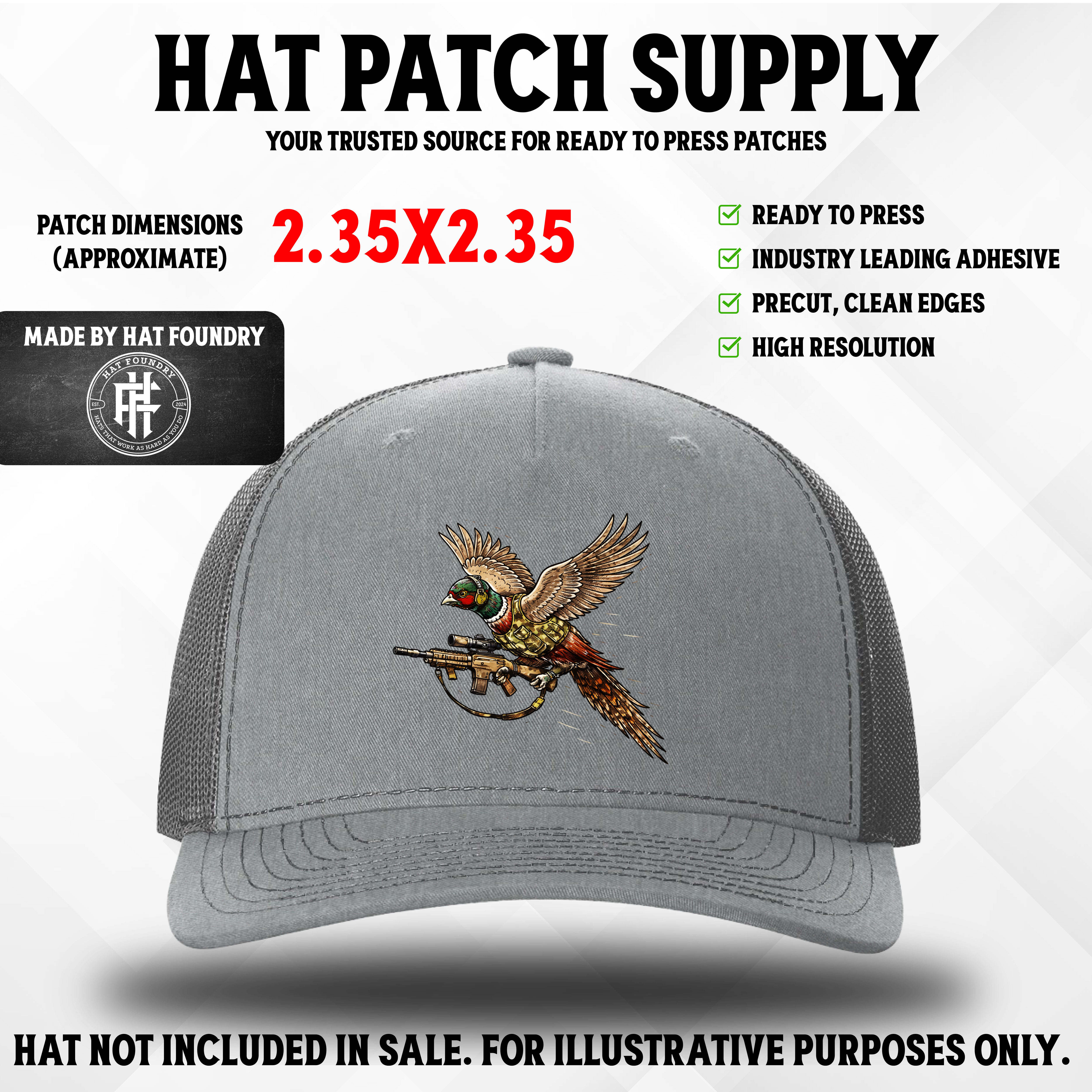 Tactical Wood Duck UV Printed Hat Patch - Hat Patch Supply by Hat Foundry