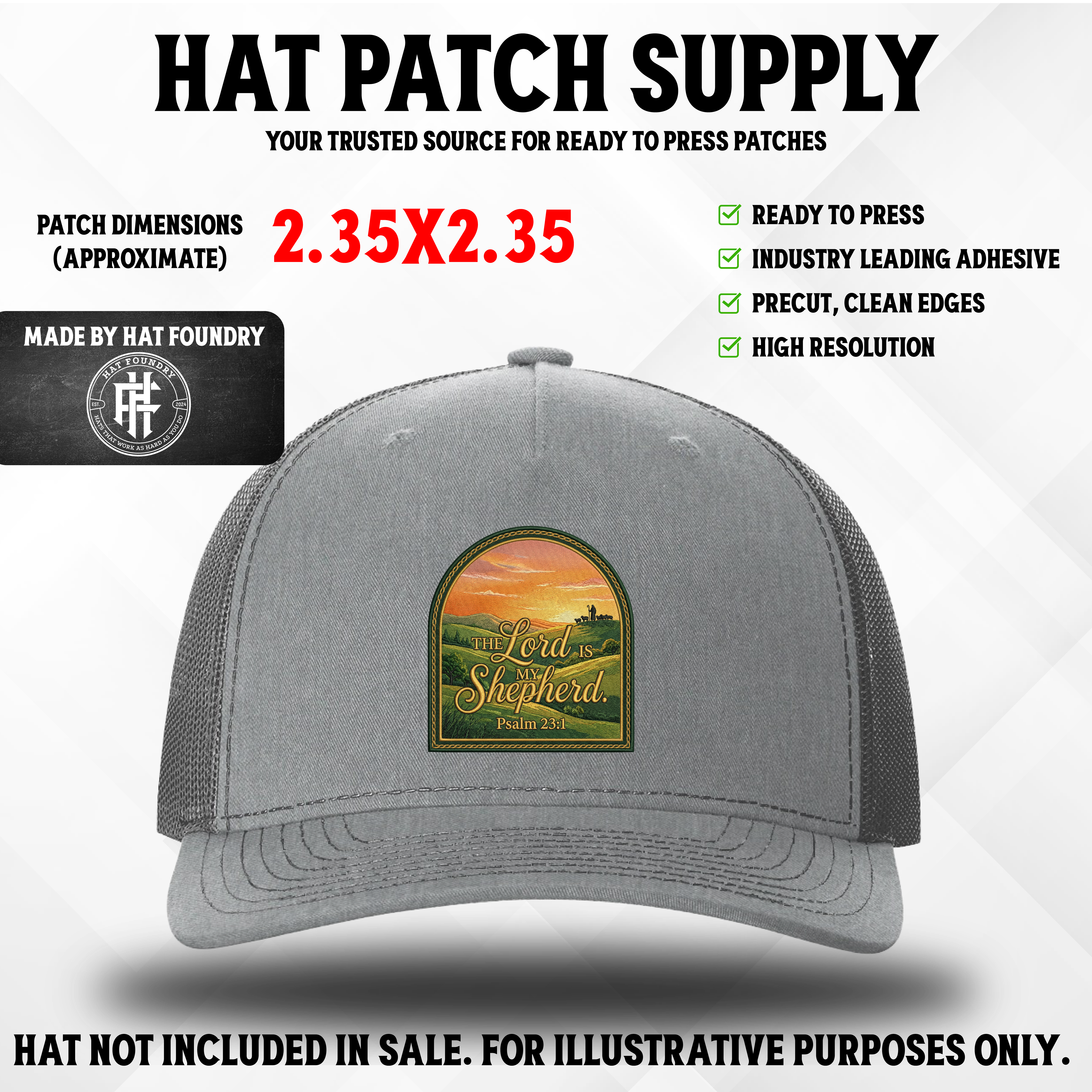 The Lord is my Shepherd UV Hat Patch
