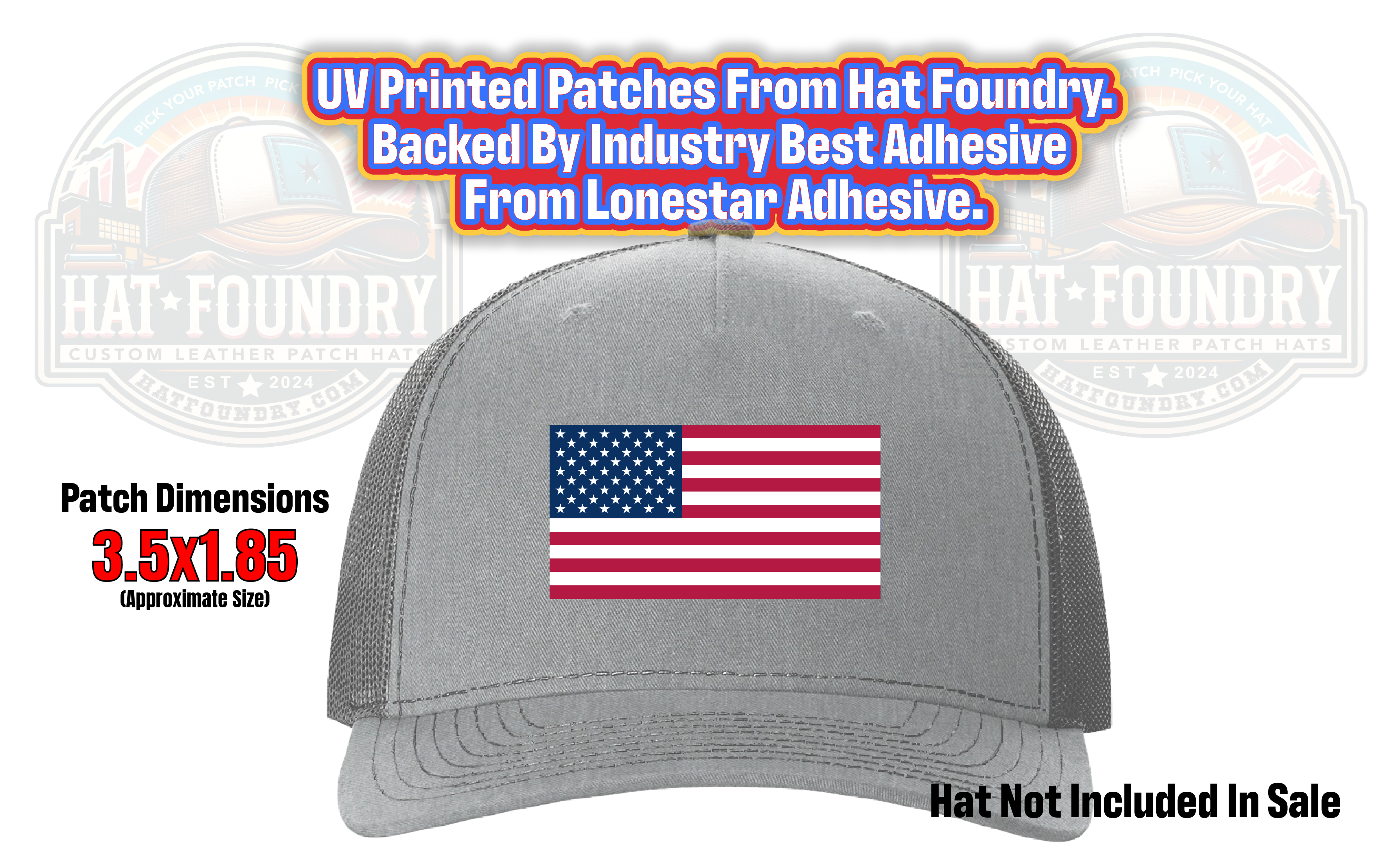 US Flag Full Color Hat Patch