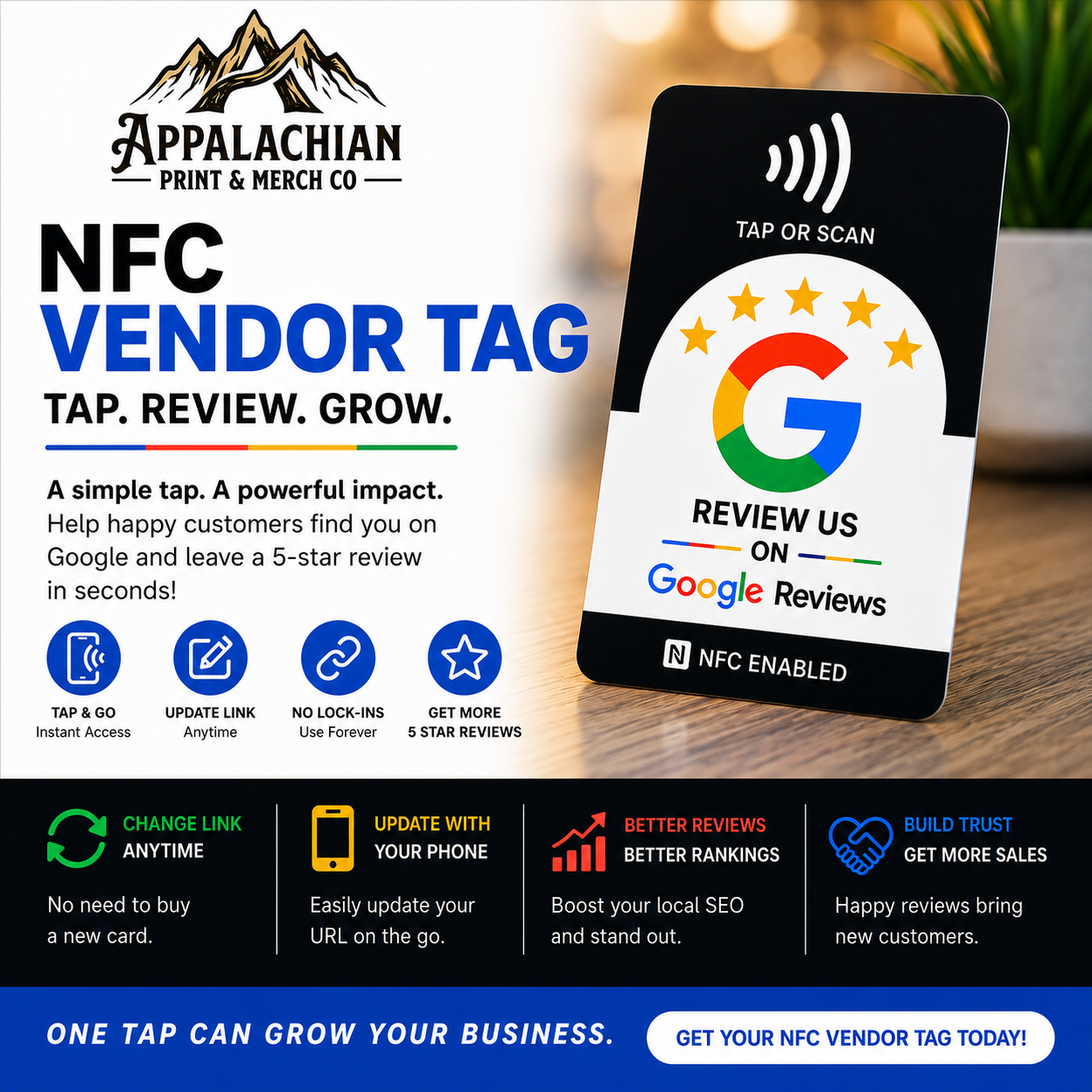 NFC Google Reviews Vendor Tag