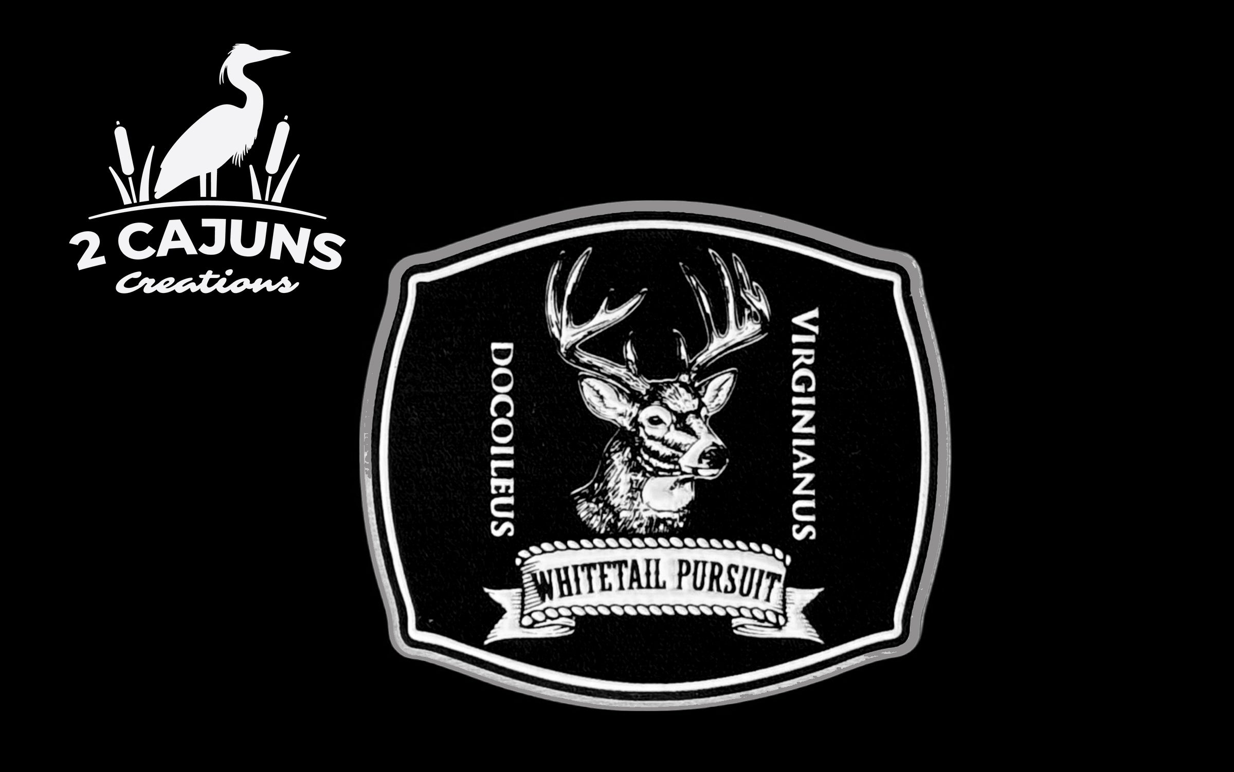 WhiteTail Pursuit Latin Stainless Black White Acrylic Hat Patch