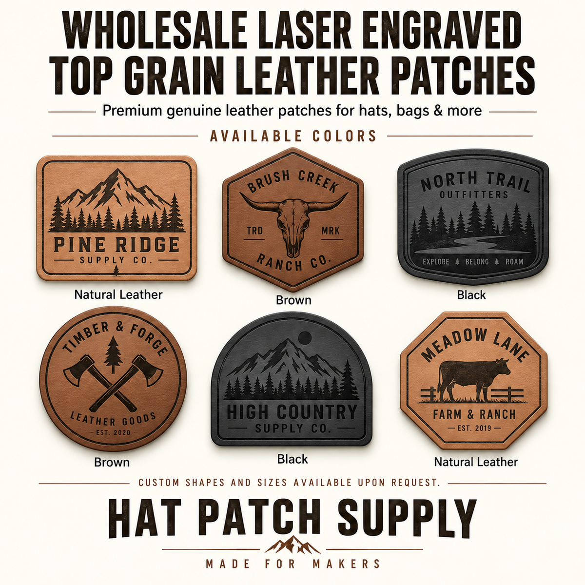 Wholesale Genuine Leather Laser Engraved Patch